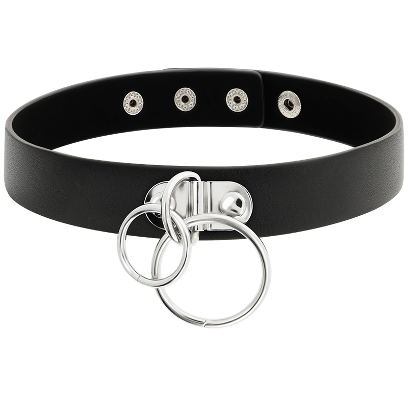 Coquette - Doppelring-Halsband aus veganem Leder