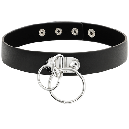 Coquette - Doppelring-Halsband aus veganem Leder