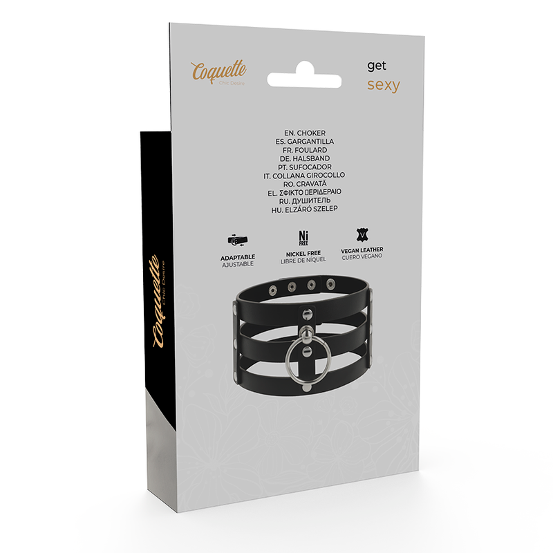 Coquette - Veganes Leder-Halsband im Fetisch-Stil
