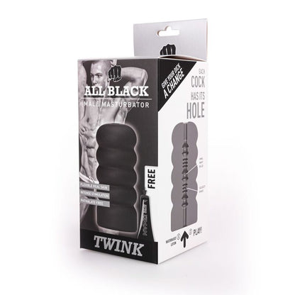 All Black - Spiralstruktur-Masturbator mit ergonomischem Griff