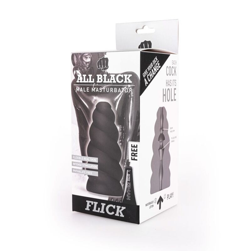 All Black - Spiralstruktur-Masturbator mit intensiver Innenstruktur
