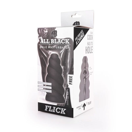 All Black - Spiralstruktur-Masturbator mit intensiver Innenstruktur