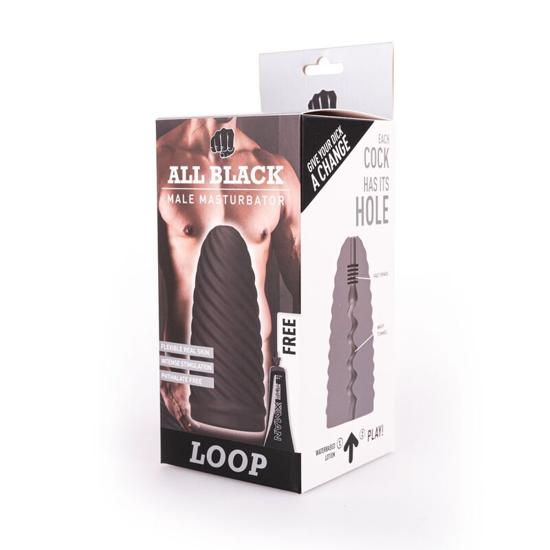 All Black - Strukturierter Spiral-Masturbator