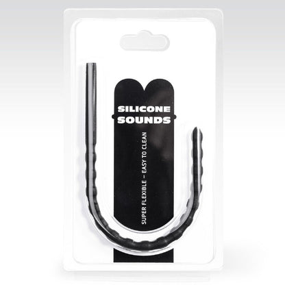 All Black - Flexible Silikon-Urethralsonde mit Wellenstruktur