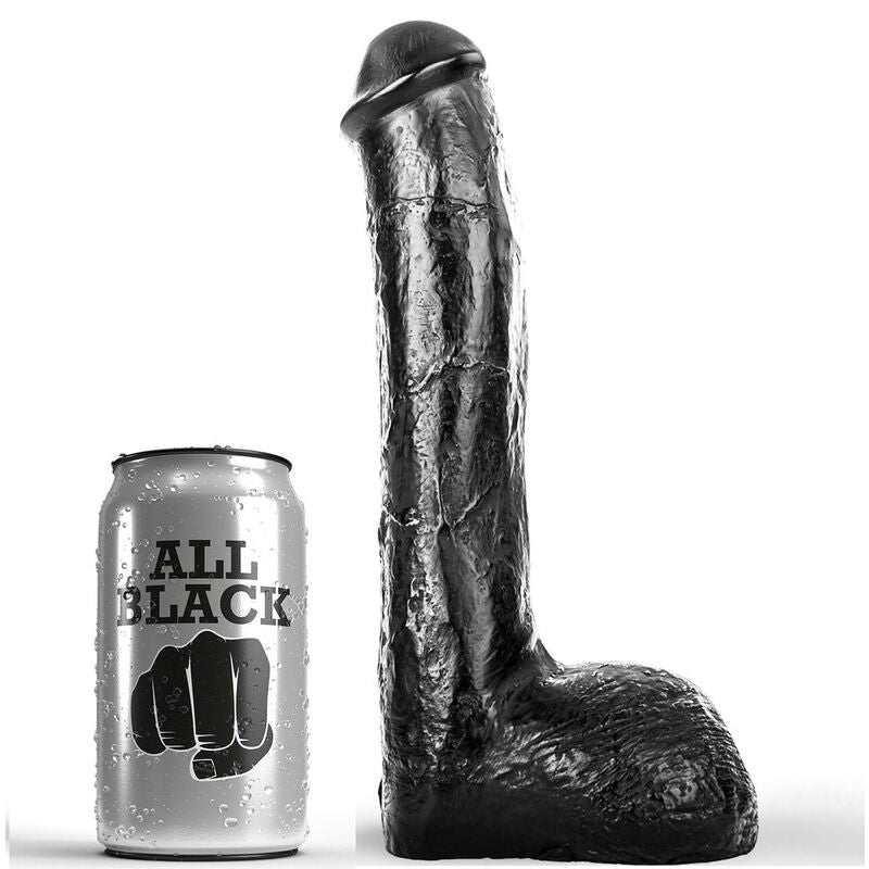 All Black - XXL Dildo mit wellenförmiger Struktur