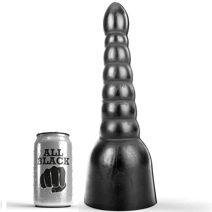 All Black - Großer dunkler Dildo mit Stufenform