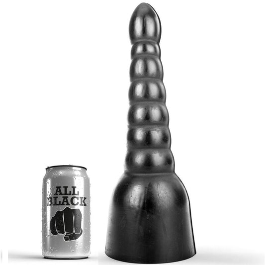 All Black - Großer dunkler Dildo mit Stufenform