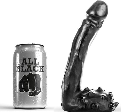 All Black - Schlanker Dildo mit strukturierter Basis