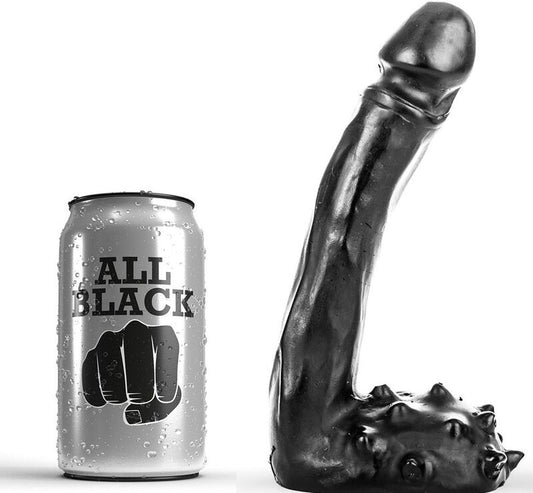 All Black - Schlanker Dildo mit strukturierter Basis