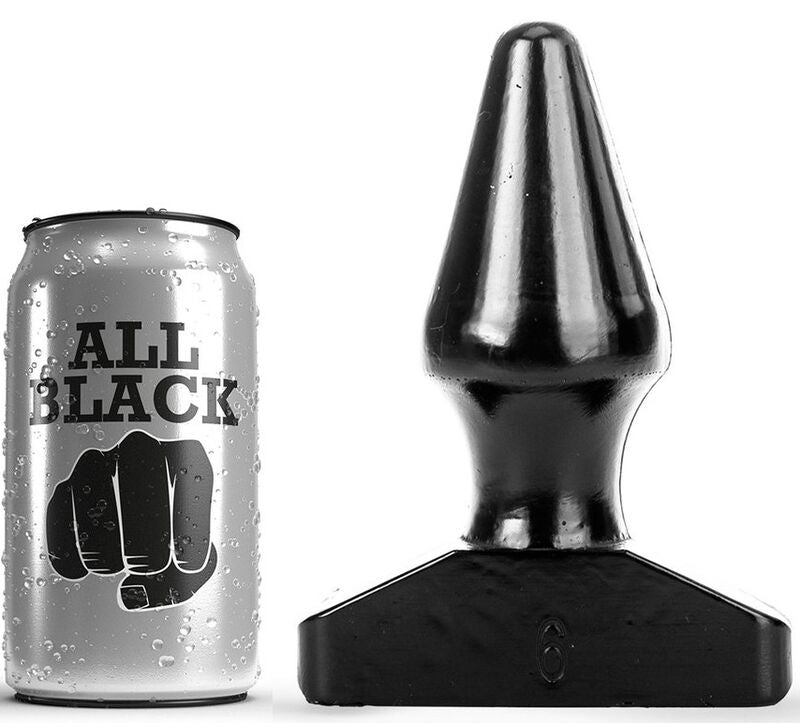 All Black - Kegelförmiger Analplug für leichtes Einführen