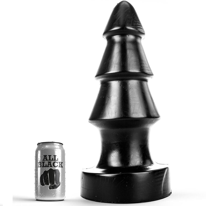 All Black - Großer extrabreiter Buttplug in Tannenbaumform