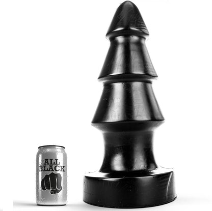 All Black - Großer extrabreiter Buttplug in Tannenbaumform