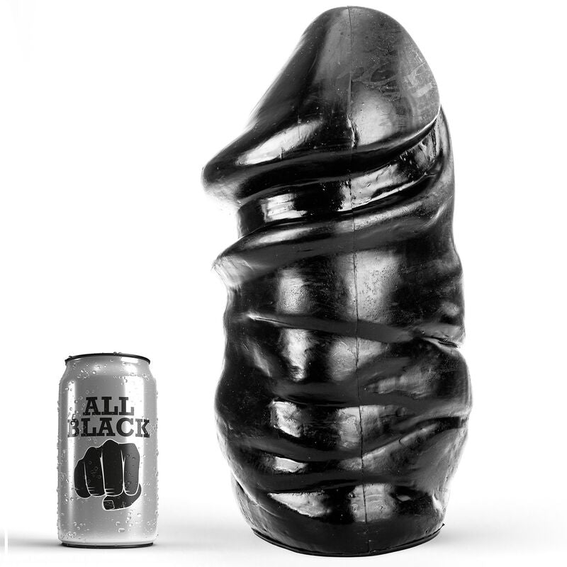 All Black - Großer glatter Dildo ohne Hoden