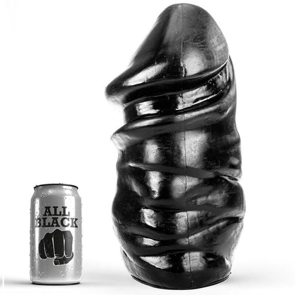 All Black - Großer glatter Dildo ohne Hoden