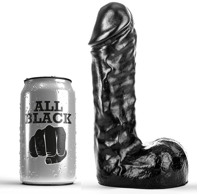 All Black - XXL Dildo mit leichter Aderung