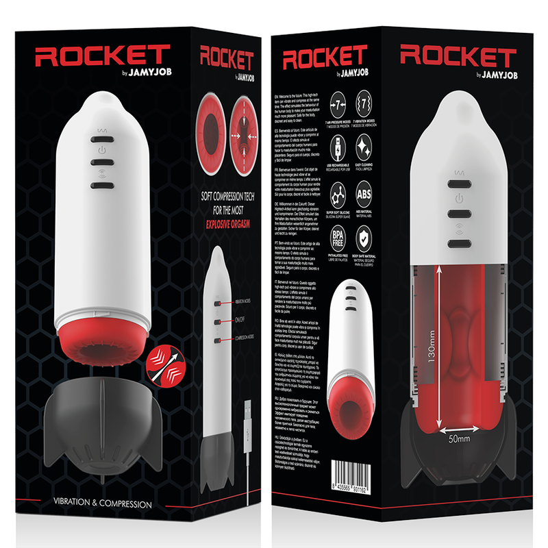 Jamyjob - Rocket - Masturbator mit Kompression und Vibration