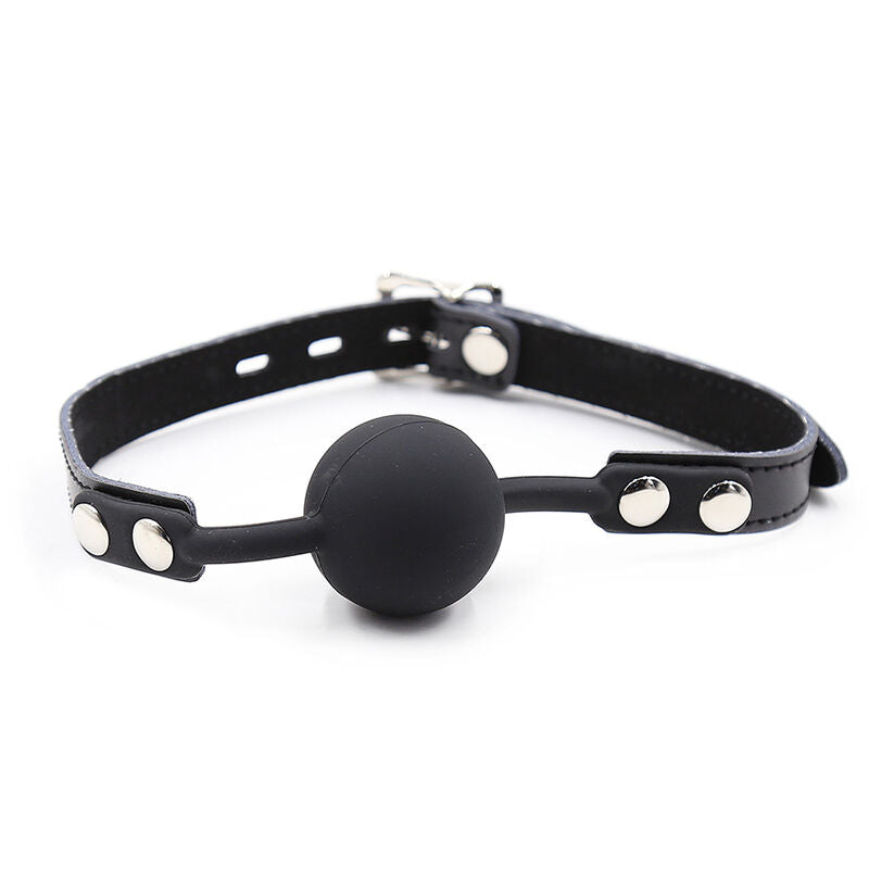 Ohmama - Silikon-Ballgag mit Ledergürtel und Schloß
