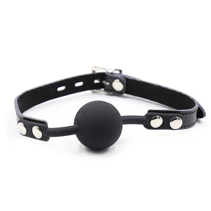 Ohmama - Silikon-Ballgag mit Ledergürtel und Schloß