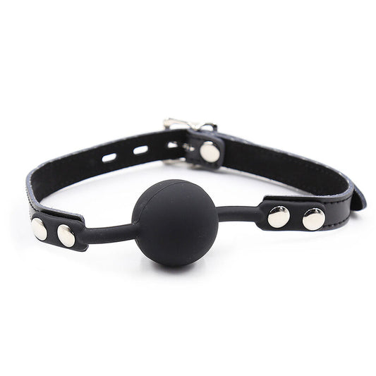 Ohmama - Silikon-Ballgag mit Ledergürtel und Schloß