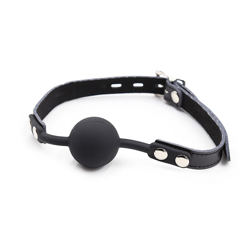 Ohmama - Silikon-Ballgag mit Ledergürtel und Schloß