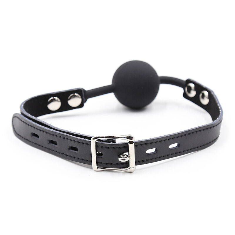 Ohmama - Silikon-Ballgag mit Ledergürtel und Schloß