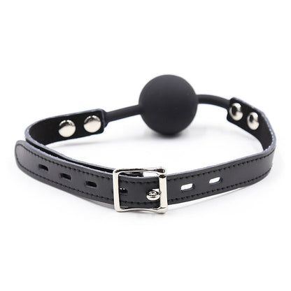 Ohmama - Silikon-Ballgag mit Ledergürtel und Schloß