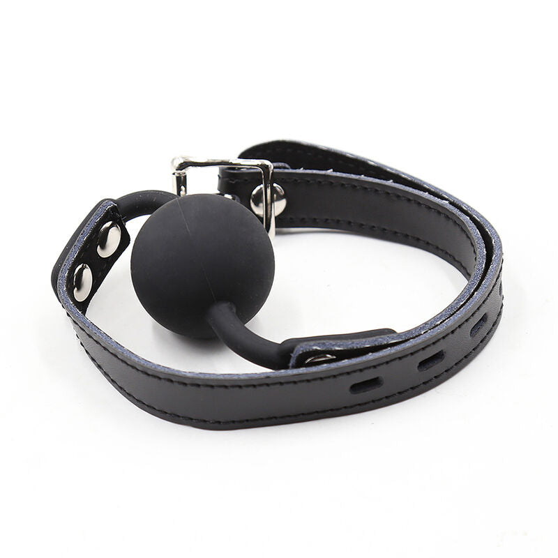 Ohmama - Silikon-Ballgag mit Ledergürtel und Schloß