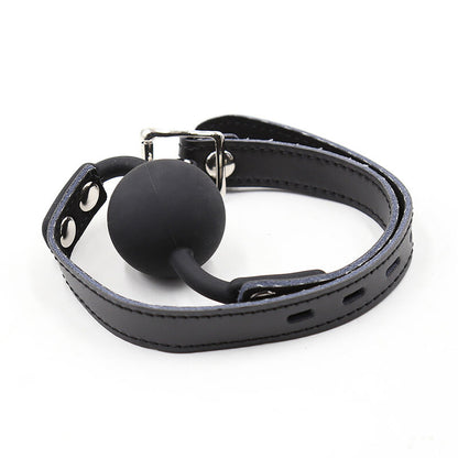 Ohmama - Silikon-Ballgag mit Ledergürtel und Schloß