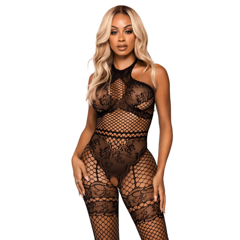 Leg Avenue - Neckholder-Bodystocking im Industrial Style