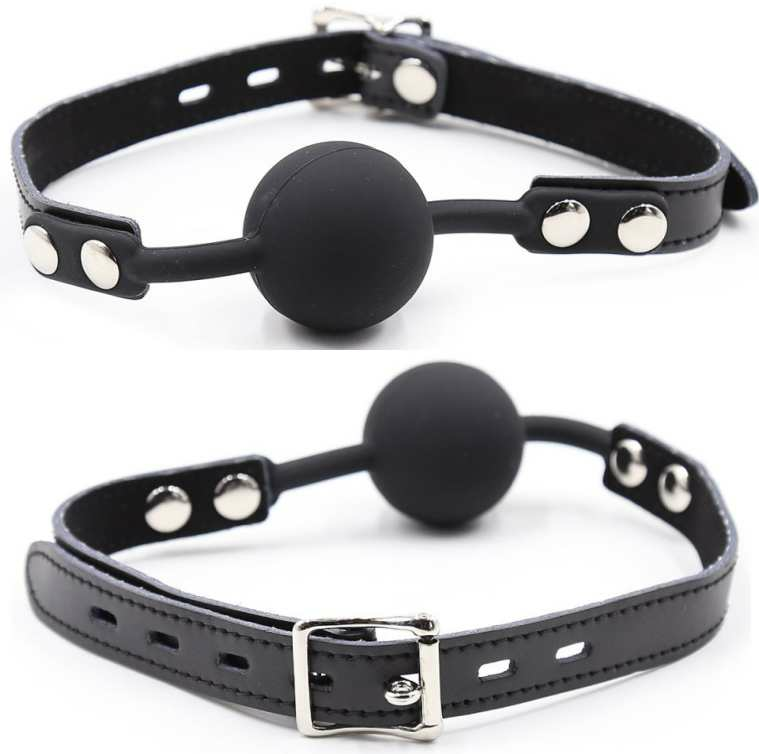 Ohmama - Silikon-Ballgag mit Ledergürtel und Schloß
