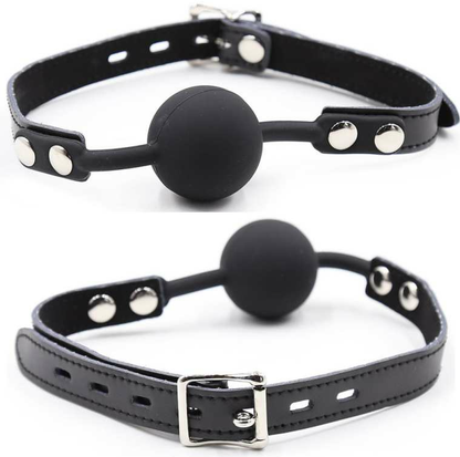 Ohmama - Silikon-Ballgag mit Ledergürtel und Schloß