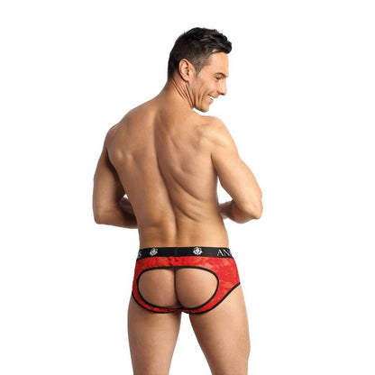 Anais Men - Brave - Herren-Jock Brief mit roter floraler Spitze
