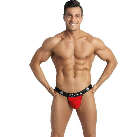 Anais Men - Brave- Herren-Jockstrap mit  roter floraler Spitze