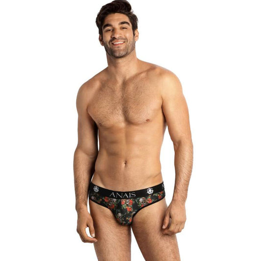 Anais Men - Power - Herren-Slip mit floralem Skull-Muster
