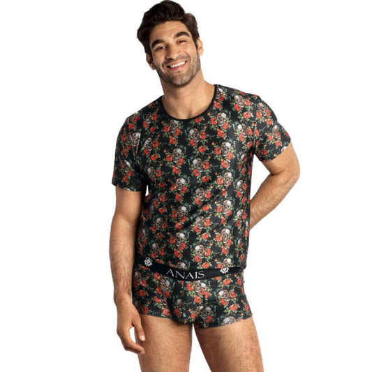 Anais Men - Power -  Herren-Shirt mit floralem Skull- Muster