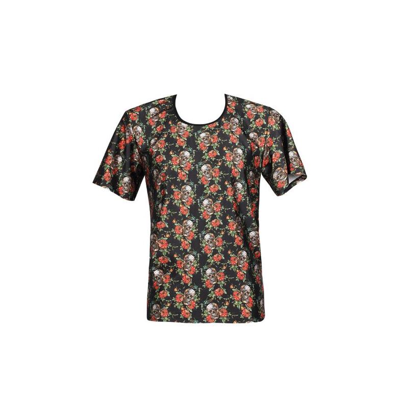 Anais Men - Power -  Herren-Shirt mit floralem Skull- Muster