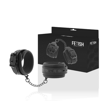 Fetish Submissive - Handschellen aus veganem Leder mit Noprene-Futter