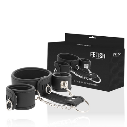Fetish Submissive - Halskette und Handschellen aus veganem Leder