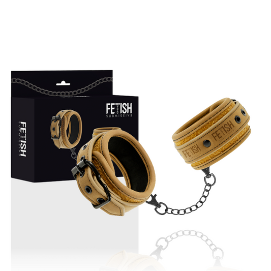 Fetish Submissive - Origin - Vegane Lederhandschellen mit Neoprenfutter
