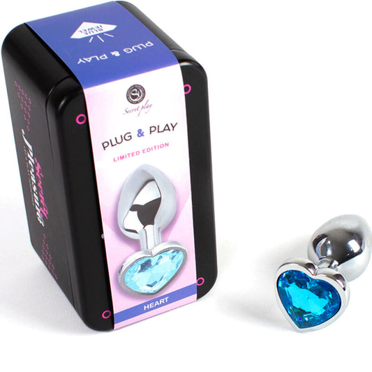 Secretplay - Blaues Herz - Analplug aus Metall