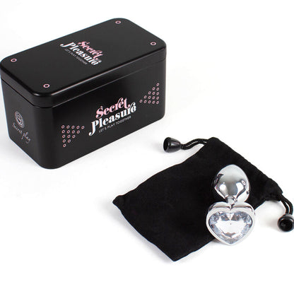 Secretplay - Butt Plug Aus Metall, Klares Kristallherz, Kleine Größe