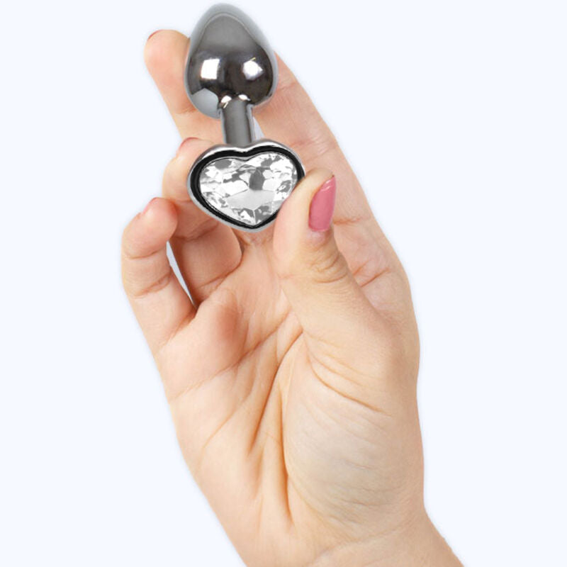 Secretplay - Butt Plug Aus Metall, Klares Kristallherz, Kleine Größe