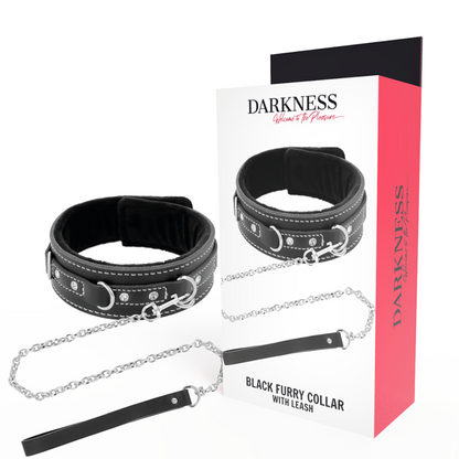 Darkness - Hochwertige Leder-Halskette mit Leine