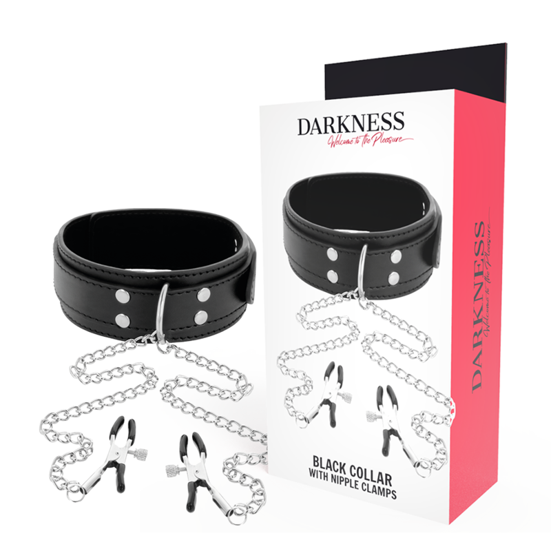 Darkness - Halsband mit Nippelklammern