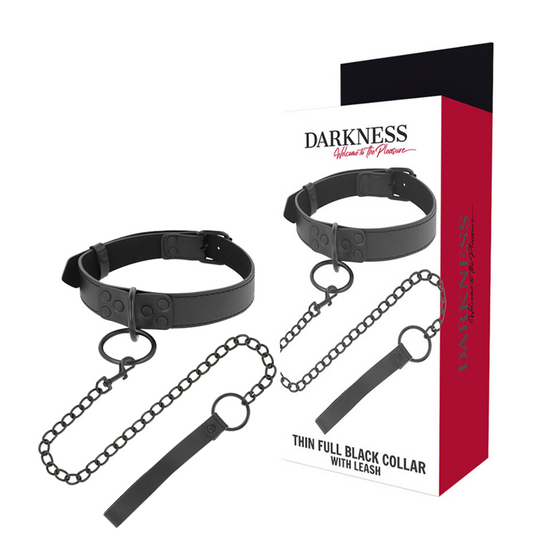 Darkness - BDSM Halsband mit Kettenleine