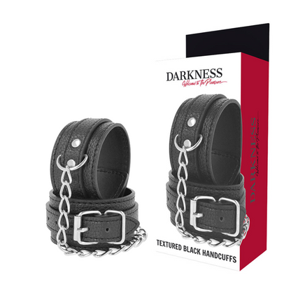 Darkness - Handschellen aus strukturiertem Leder