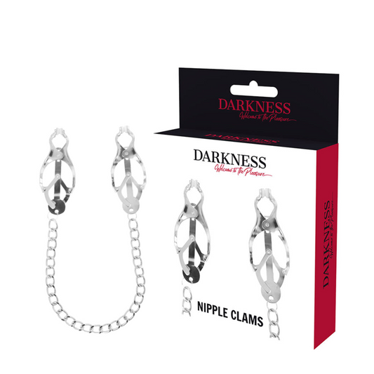 Darkness - Nippelklemme aus Metall mit Kette