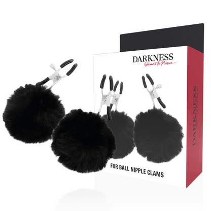 Darkness - Nippelklammern mit Pom Poms