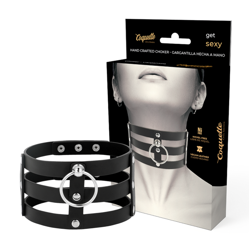 Coquette - Veganes Leder-Halsband im Fetisch-Stil