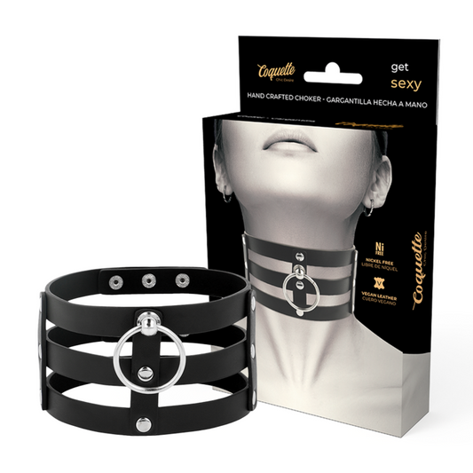 Coquette - Veganes Leder-Halsband im Fetisch-Stil